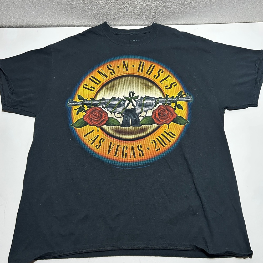 Guns N Roses Las Vegas 2016 Concert Graphic T-Shirt Black XL Band Tee